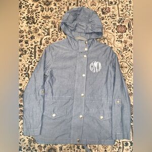 MARLEY LILLY HOODED JACKET WOMENS SZ SMALL BLUE LONG SLEEVE 100% COTTON‎